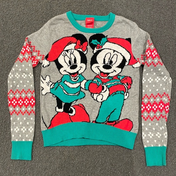 Disney Other - Disney Mickey & Minnie Christmas sweater - Sz S/6 - 100% cotton
